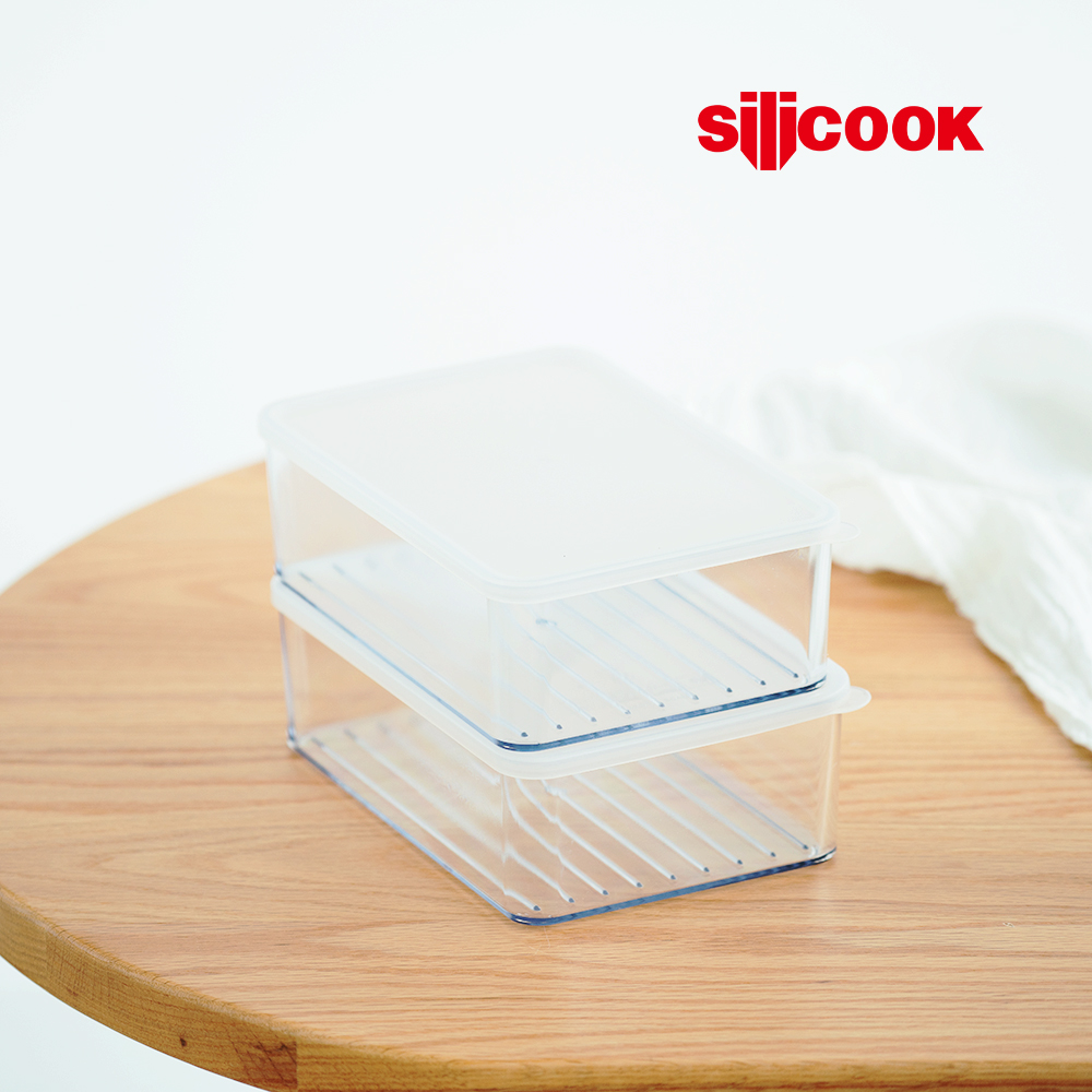 【silicook】冰箱收納盒 1200ml 高版 (2入)