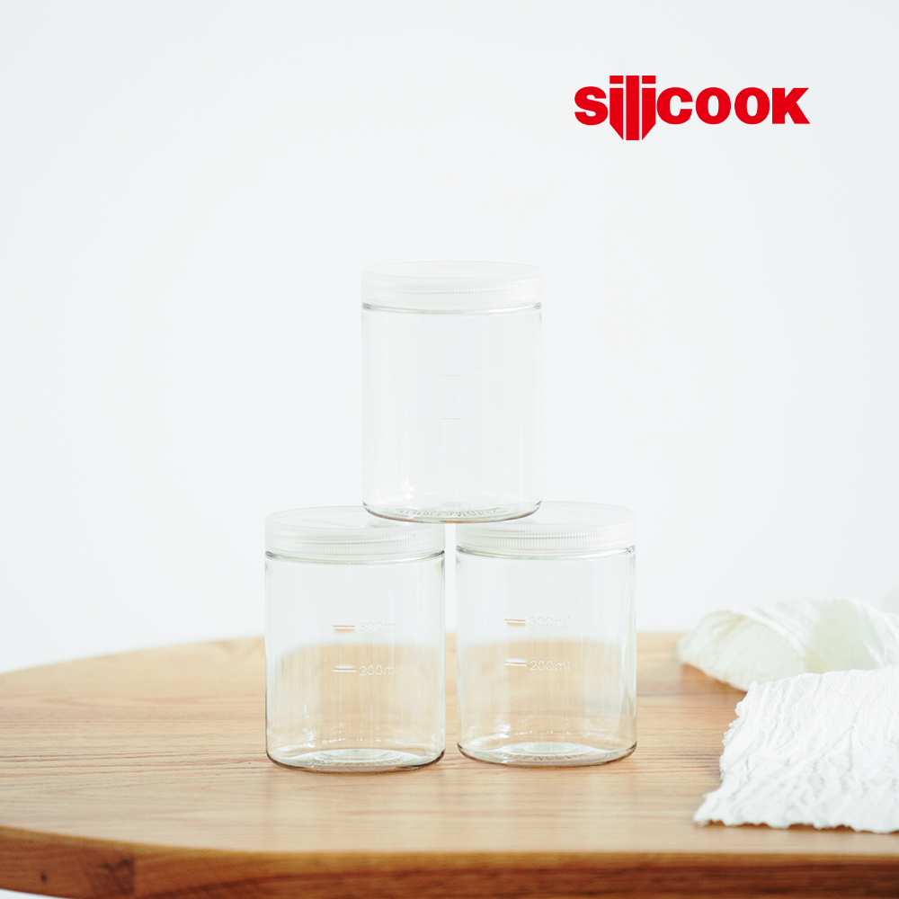 【silicook】圓型直筒收納盒 450ml (3入)(此商品可搭配義大利麵蓋/水瓶蓋)