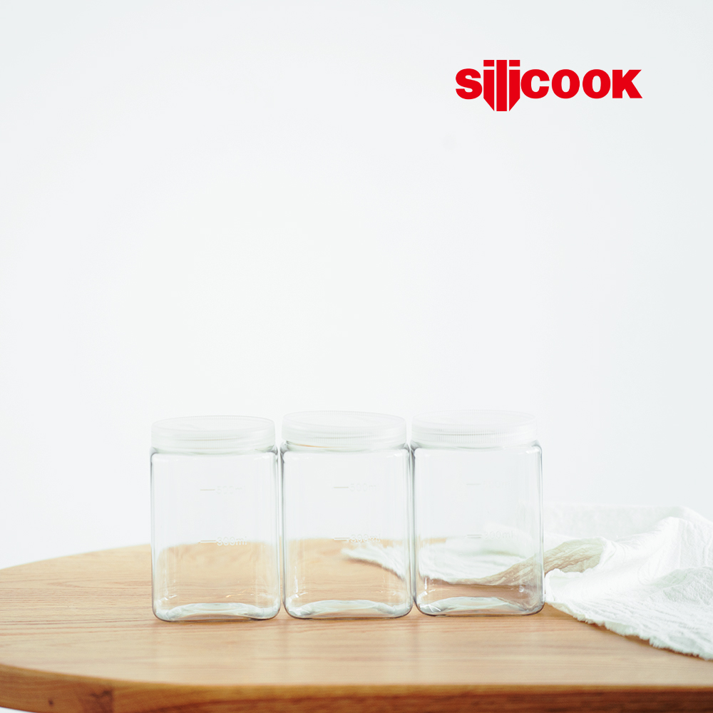 【silicook】方型直筒收納盒 640ml (3入)(此商品可搭配義大利麵蓋/水瓶蓋)