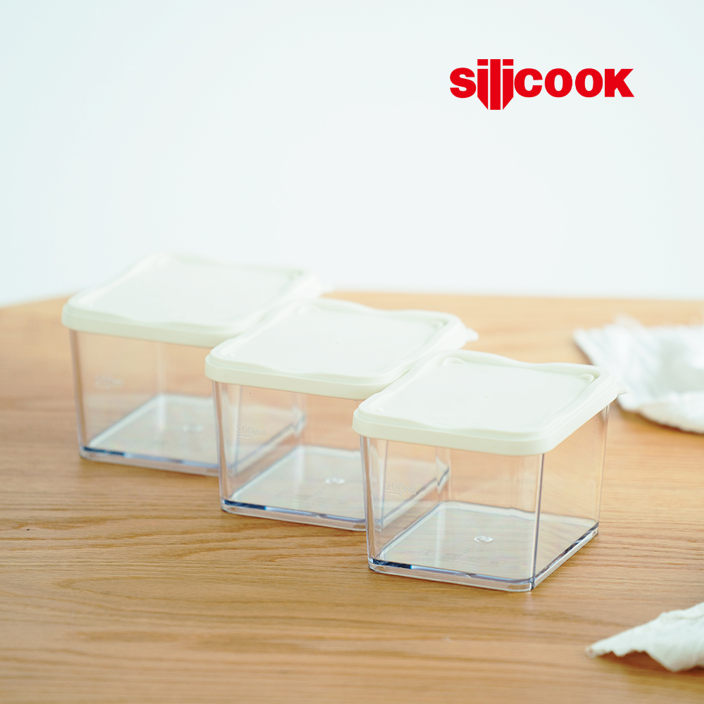 【silicook】直立加高冰箱收納盒 400ml (3入)