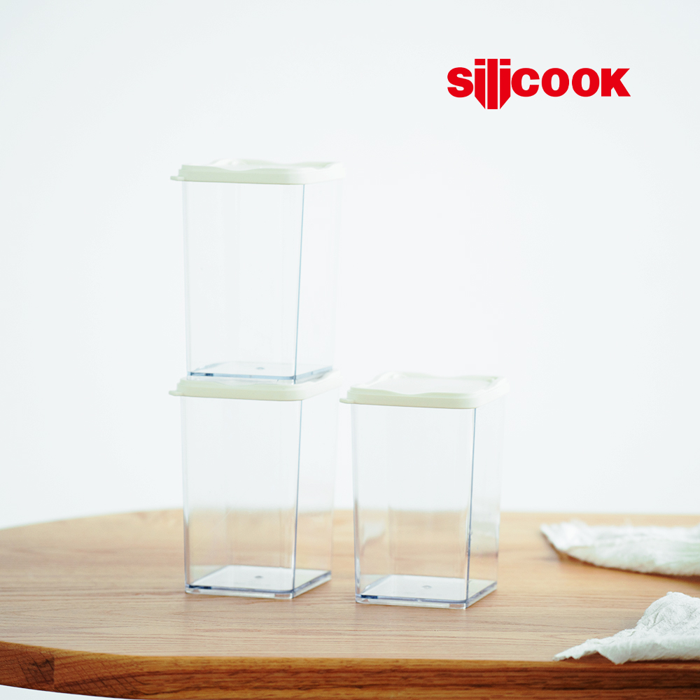 【silicook】直立加高冰箱收納盒 880ml (3入)