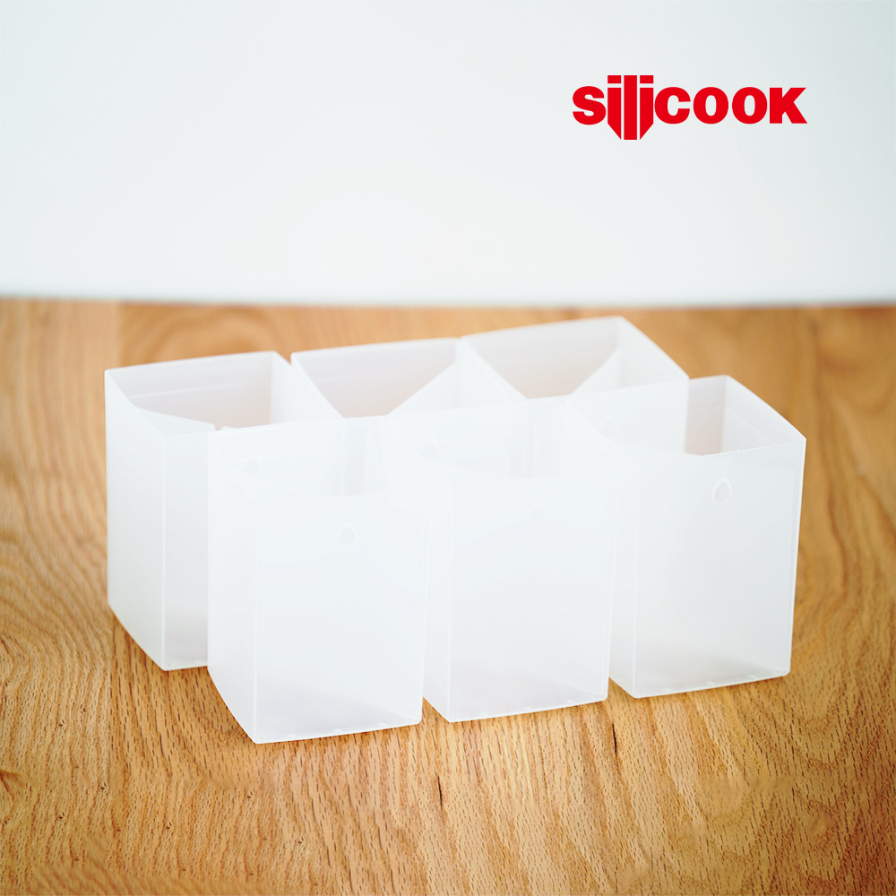 【Silicook】透明分隔盒6入(附贈透明隔板6入)