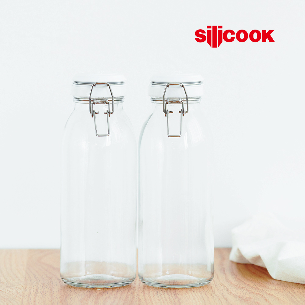 【silicook】玻璃油瓶 700ml (2入)