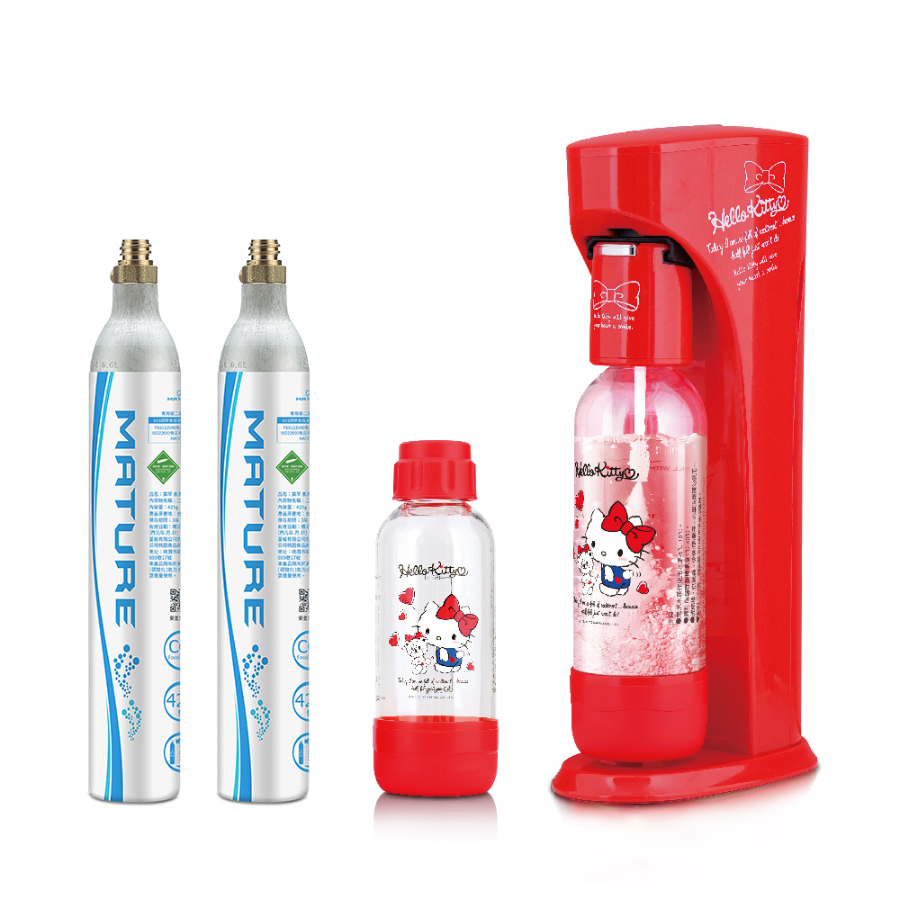 Hello Kitty Classic 410系列氣泡水機(內含425氣瓶二支和500ml、1L寶特瓶)