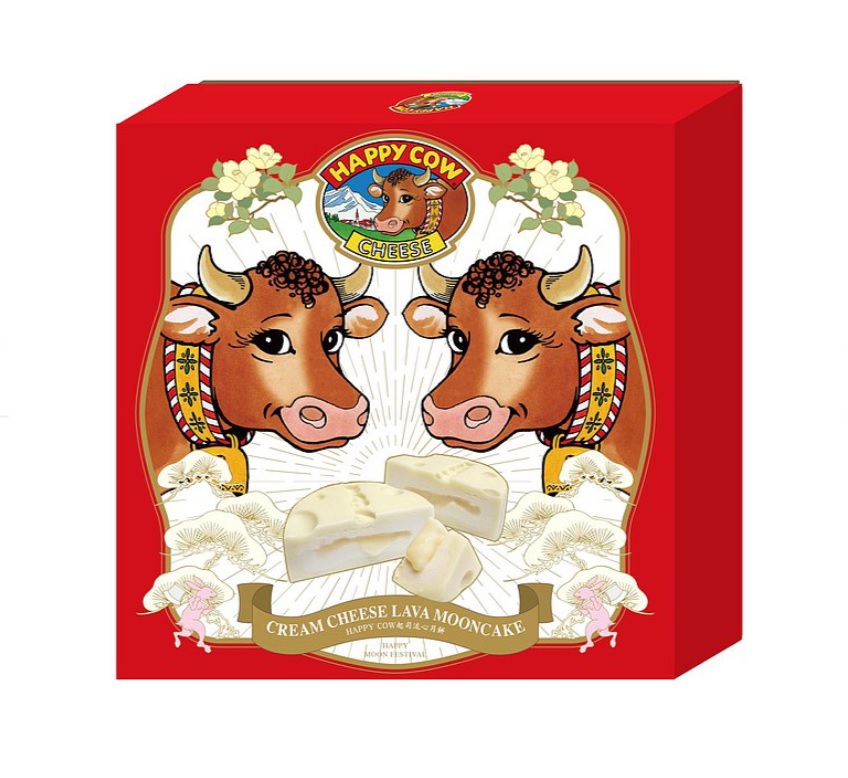 【HAPPY COW】起司流心月餅禮盒(4入)(附提袋)