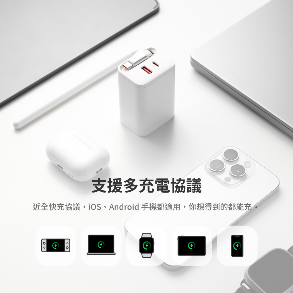 Unipapa 有序收線快充頭 67W