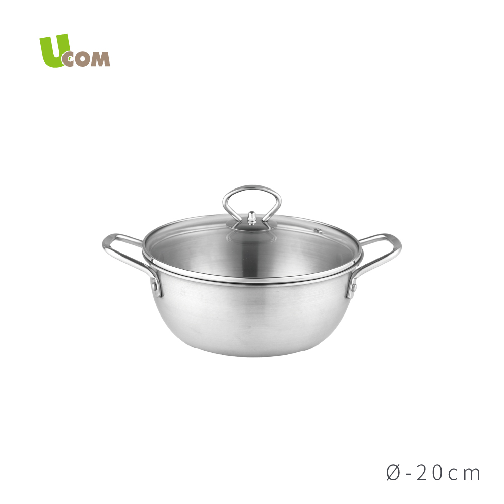 【UCOM】複合金鍋匠系列 雙耳湯鍋20cm + 炒鍋30cm